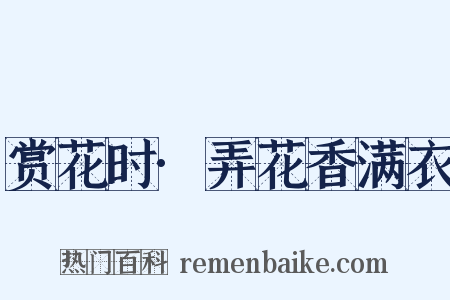 赏花时·弄花香满衣是什么意思的图片